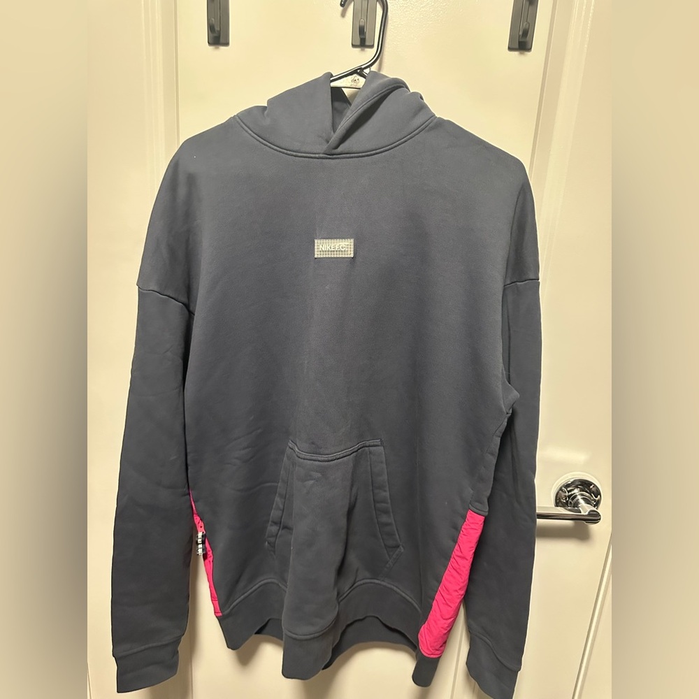Dark Gray Hoodie with Pink Accents